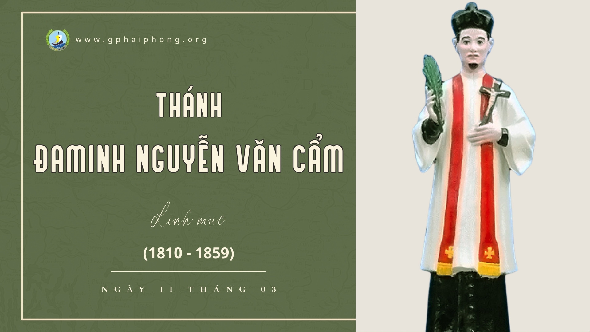 Thánh Đa Minh Nguyễn Văn Cẩm, tử đạo ngày 11 tháng 3 năm 1859